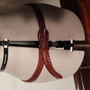 Oil Tan Cowhide Braided Belt Sz 38